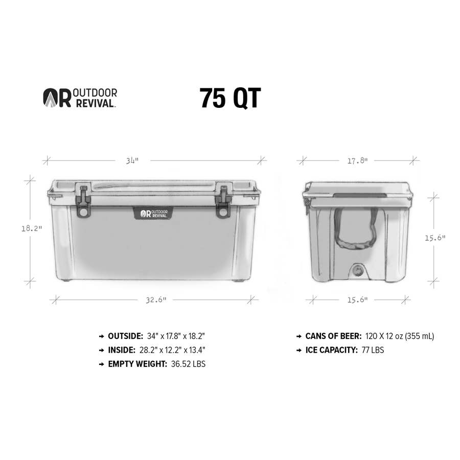 Outdoor Revival Hard Cooler Teal Blue 75 qt