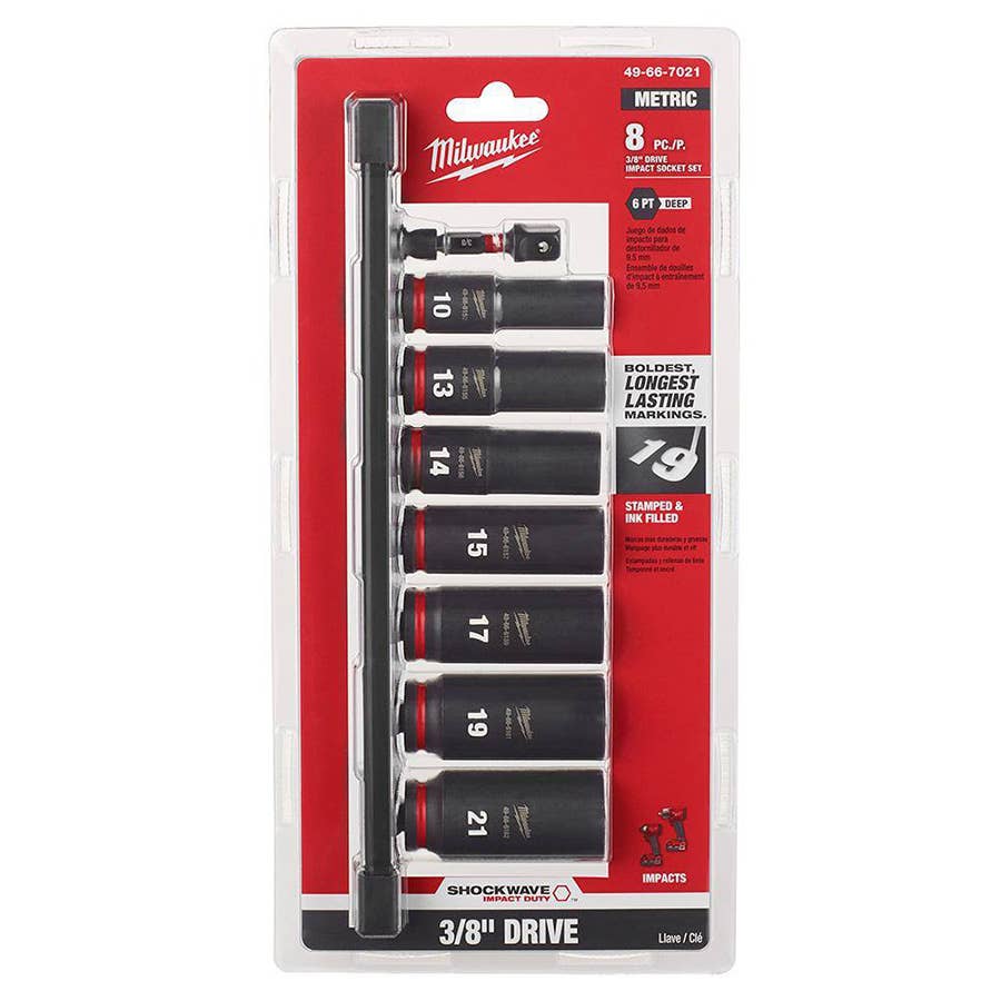 Milwaukee Metric 8 pcs SHOCKWAVE 3/8