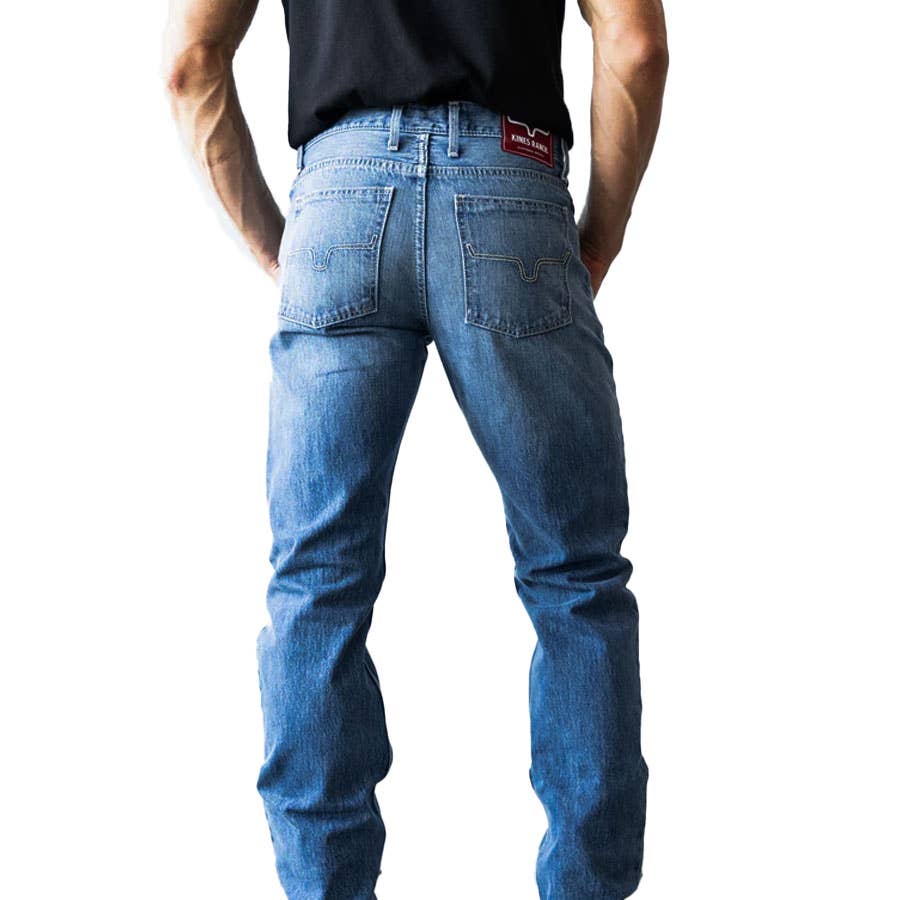 Kimes Ranch Men's James Mid-Low Rise Straight Boot Leg Jeans
