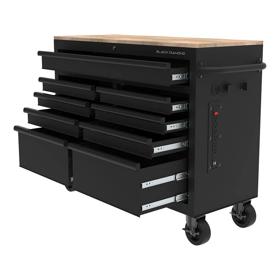 Black Diamond 9 Drawer Mobile Workbench - 46