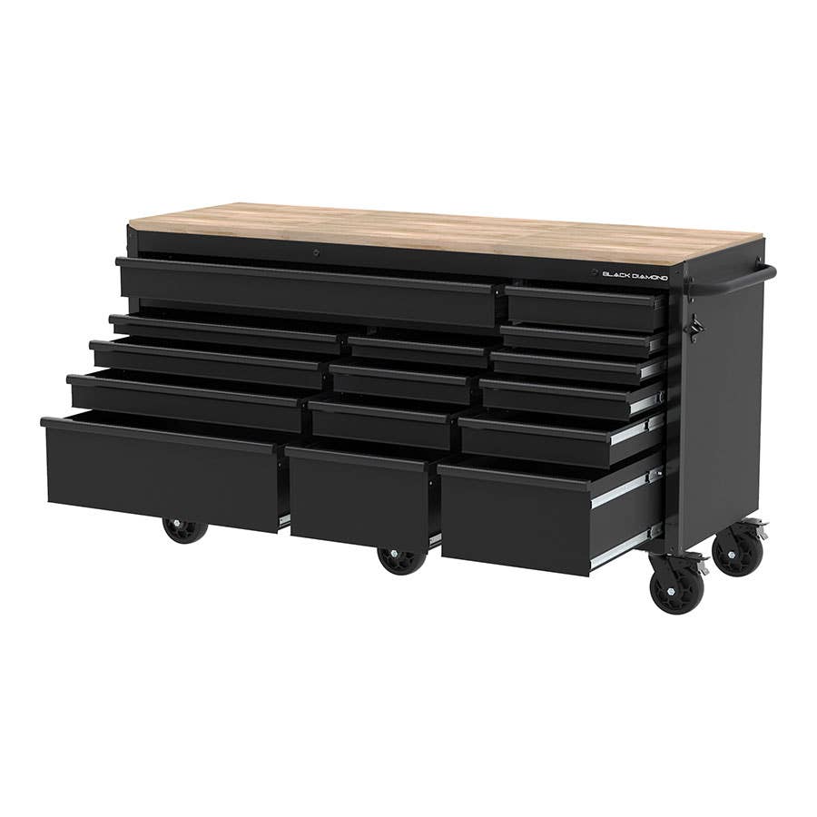 Black Diamond 15 Drawer Mobile Workbench - 72