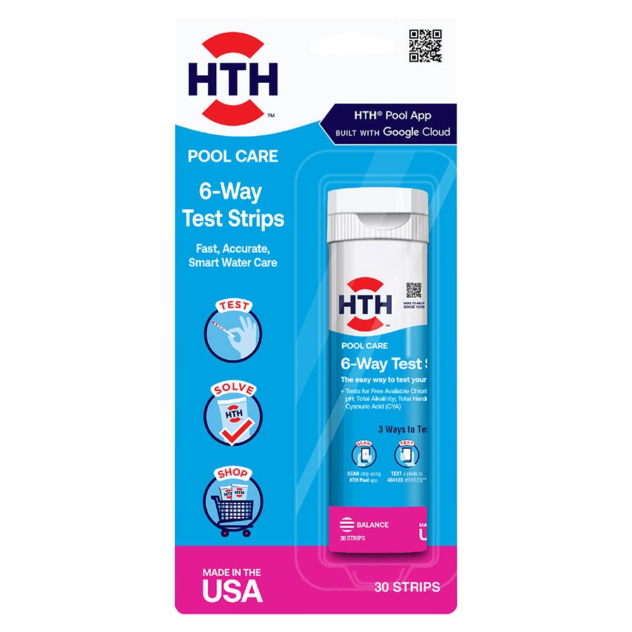 Innovative Water Care HTH 6Way Test Strips with Bottle