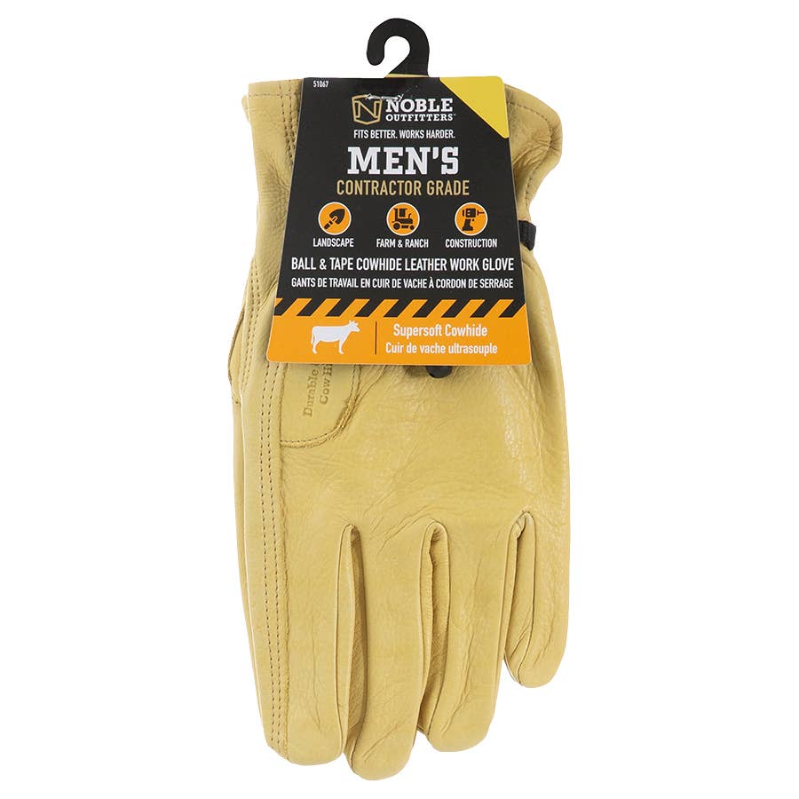Noble Outfitters Men's Cowhide Fleece Lined Leather Work Gloves