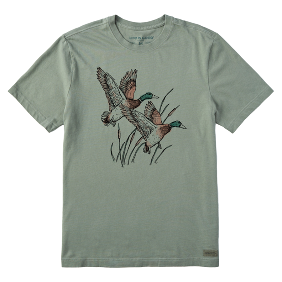 Life is Good Men #39 s Mallard Ducks Illustration Short Sleeve T Shirt