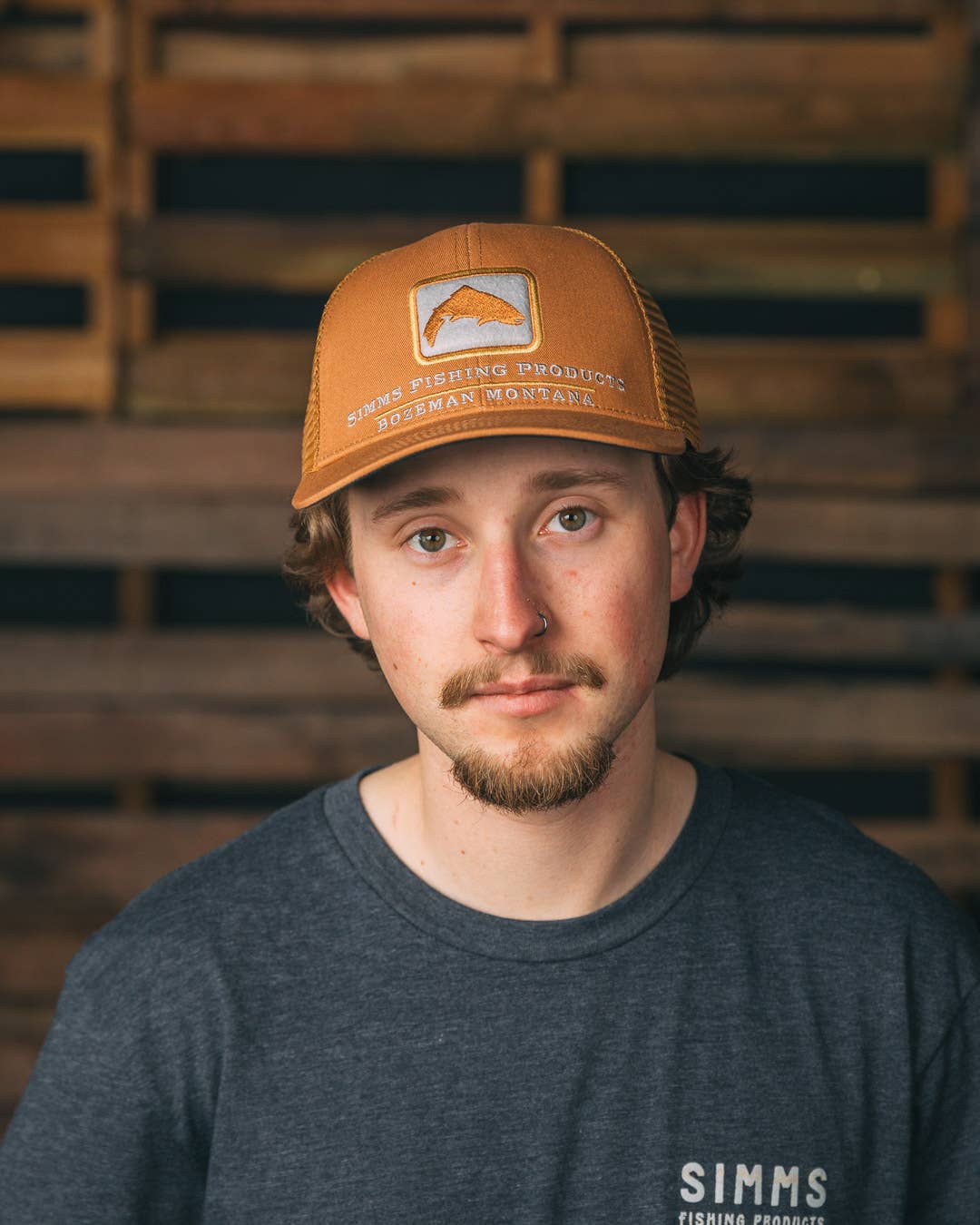 Simms Unisex Double Haul Icon Trucker Hat - Chestnut - One Size