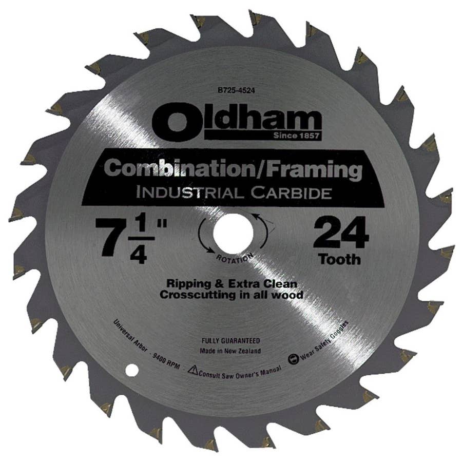 Black and Decker Oldham Industrial Carbide Circular Saw Blade 7 1/4""