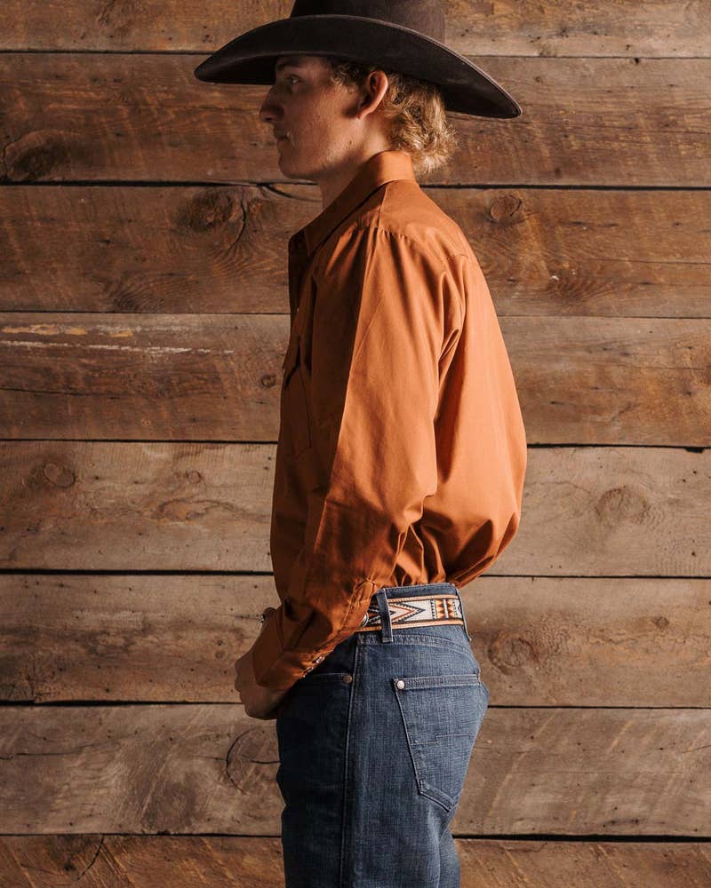 Ely Cattleman Men's Western Shirt - Red Short Sleeve With Snap Closures & Chest Pockets (Large Tall)