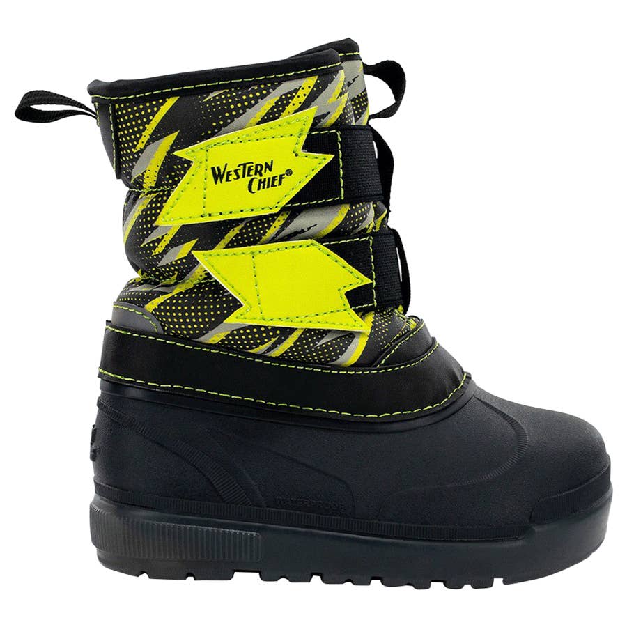 Western Chief Toddler Boy's Denali Lighted Faux Fur Cold Weather Boots  Charcoal