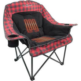Black Sierra Comfort Cloud Padded Heated Chair - Red Buffalo