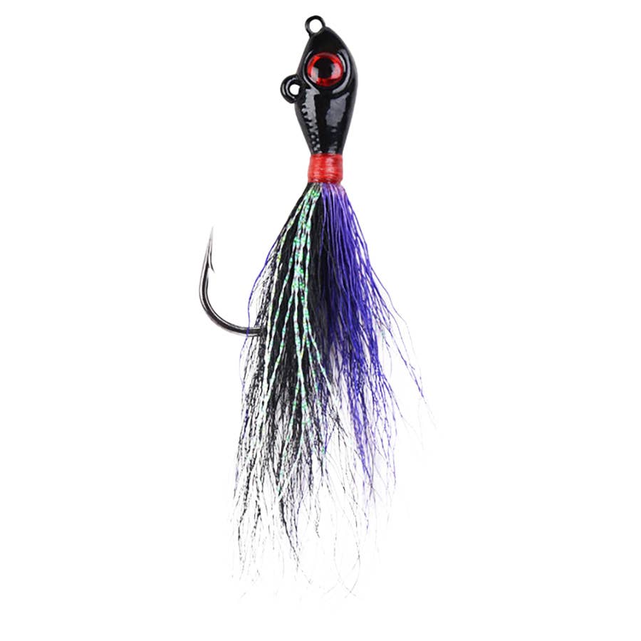 Mustad BEB-3/8-BPP Big Eye Bucktail Jig 3/8oz Black/Purple Mustad BEB-3/8-BPP Big Eye Bucktail Jig 3/8oz Black/Purple