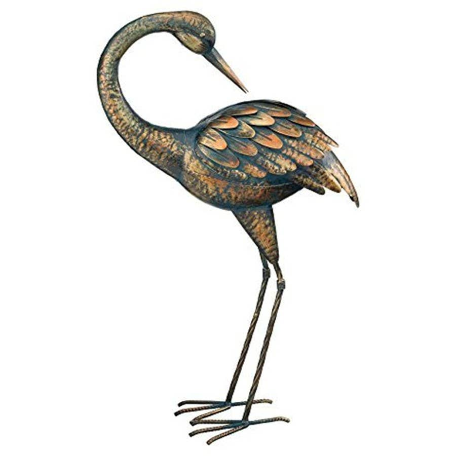 Regal Art & Gift Preening Patina Crane Décor