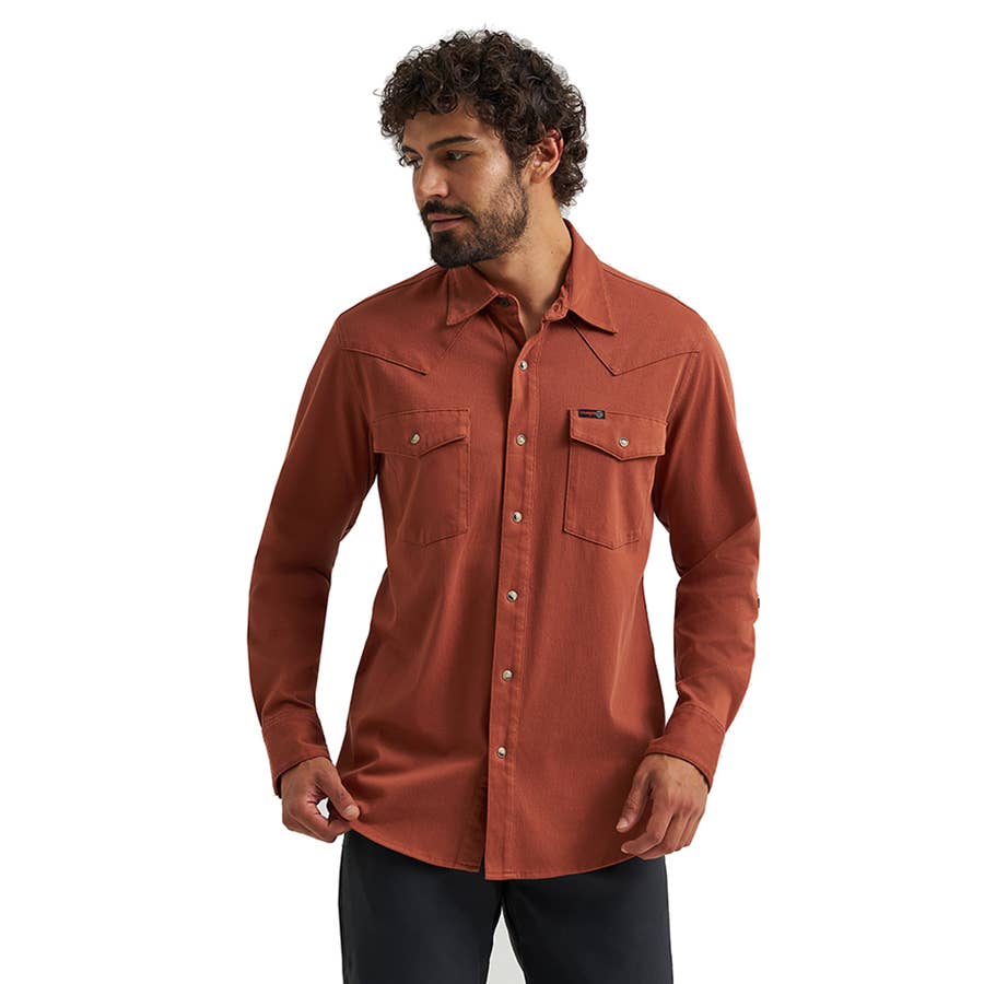 Chemise De Pêche Wrangler ATG Angler – Verte, Taille L, Respirante, Longue, Homme
