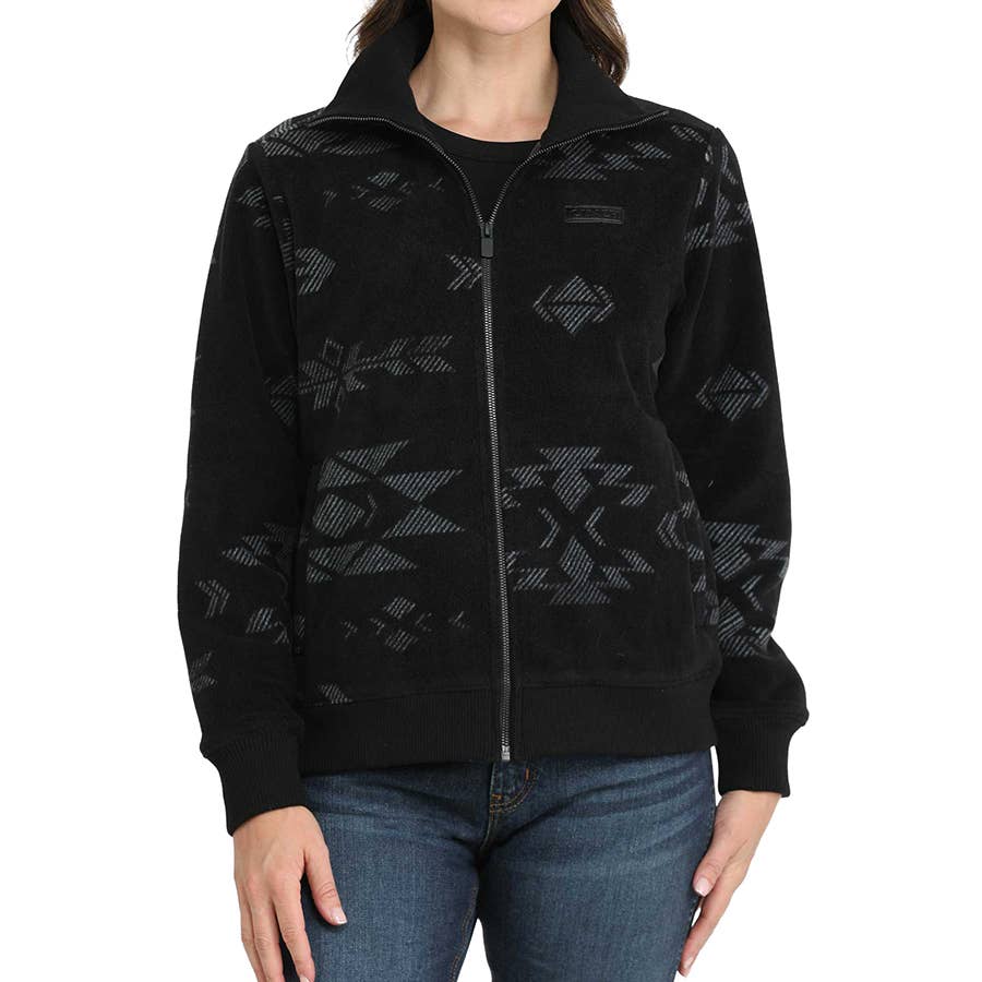 Cinch Women's Long Sleeve 1/4 Snap Polar Fleece Aztec Print Pullover