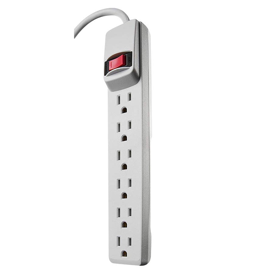 Woods 6 Outlet Surge Protector with Overload Safety Feature Cord