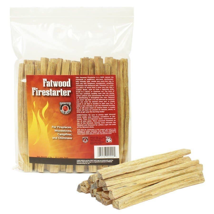 Fatwood (bois Gras) Meeco's - 2 Livres (lb) D'allume-feu Naturel Pour Barbecue, Cheminée, Camping