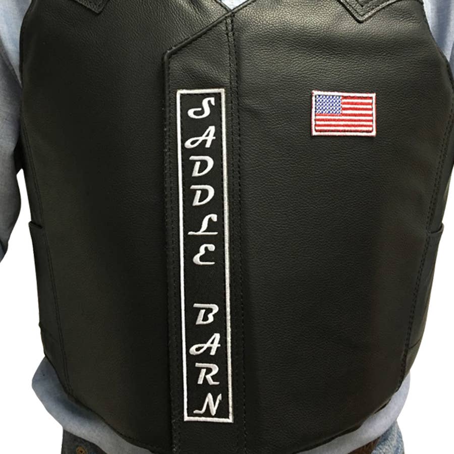 Saddle Barn Leather Bull Riding Vest Black