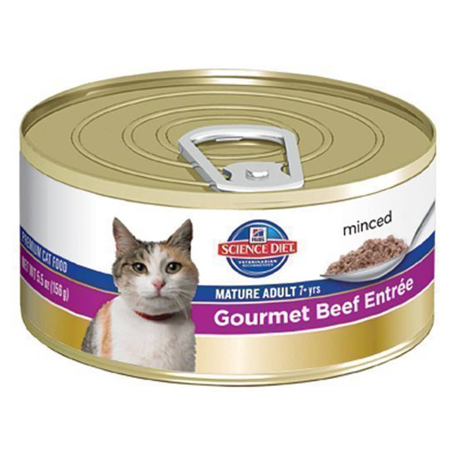 Hills Science Diet Mature Adult Savory Canned Cat Food Beef oz