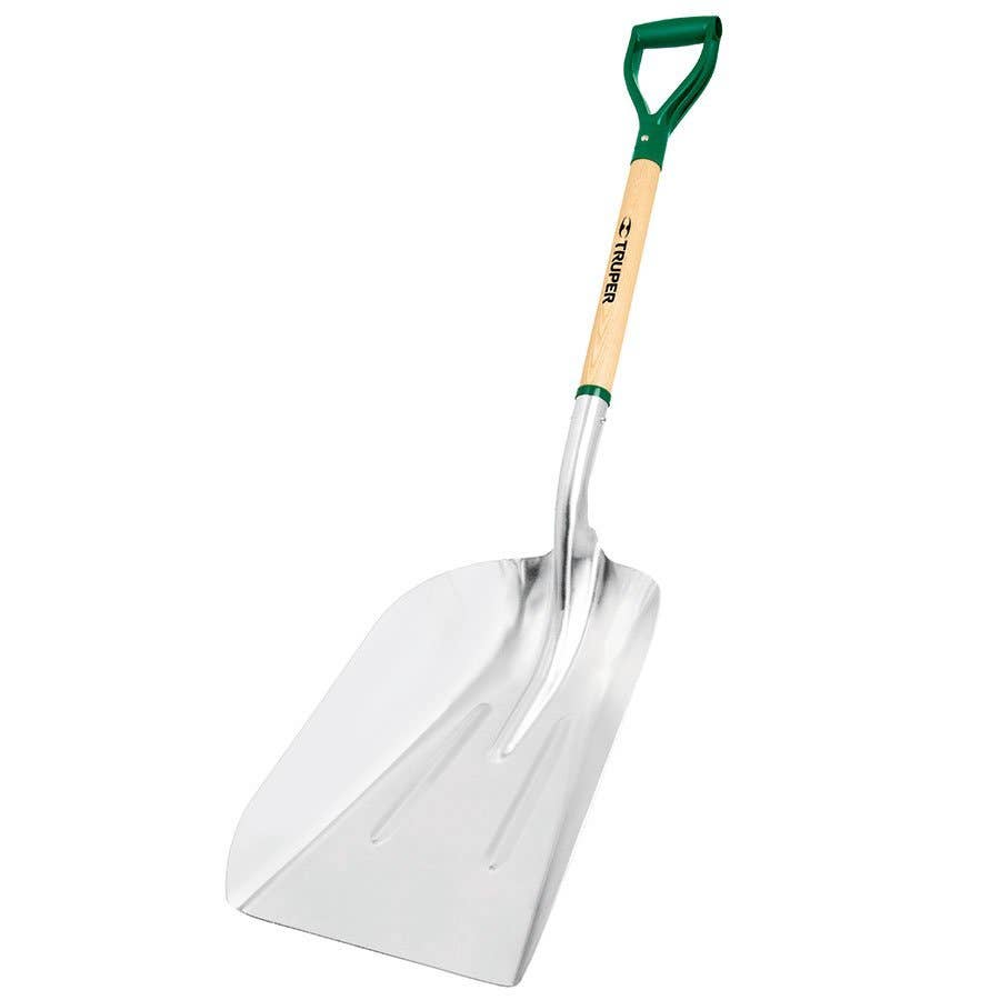 Truper Tru Tough Aluminum Scoop 27"" Wood Handle 14 Blade