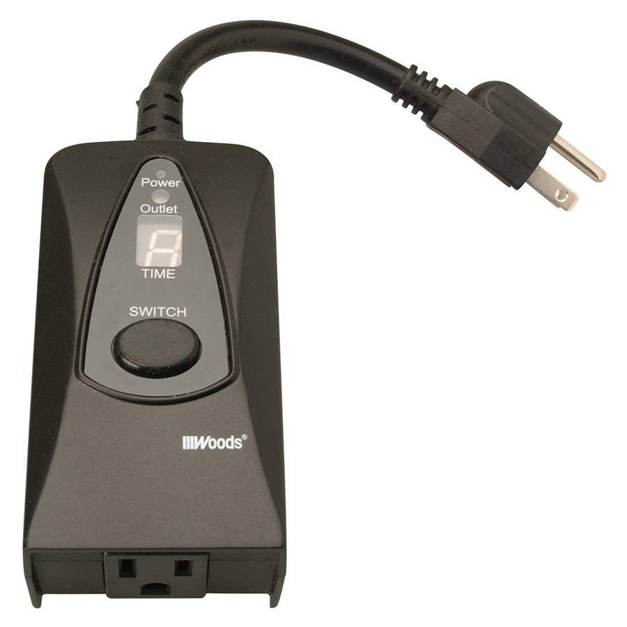 Woods Outdoor Digital Photocell Timer with Light Sensor