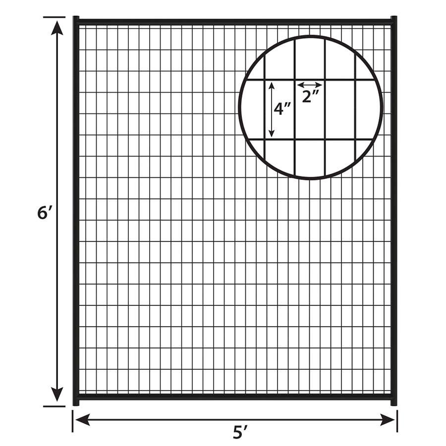 Welded Mesh Kennel Panel - Black