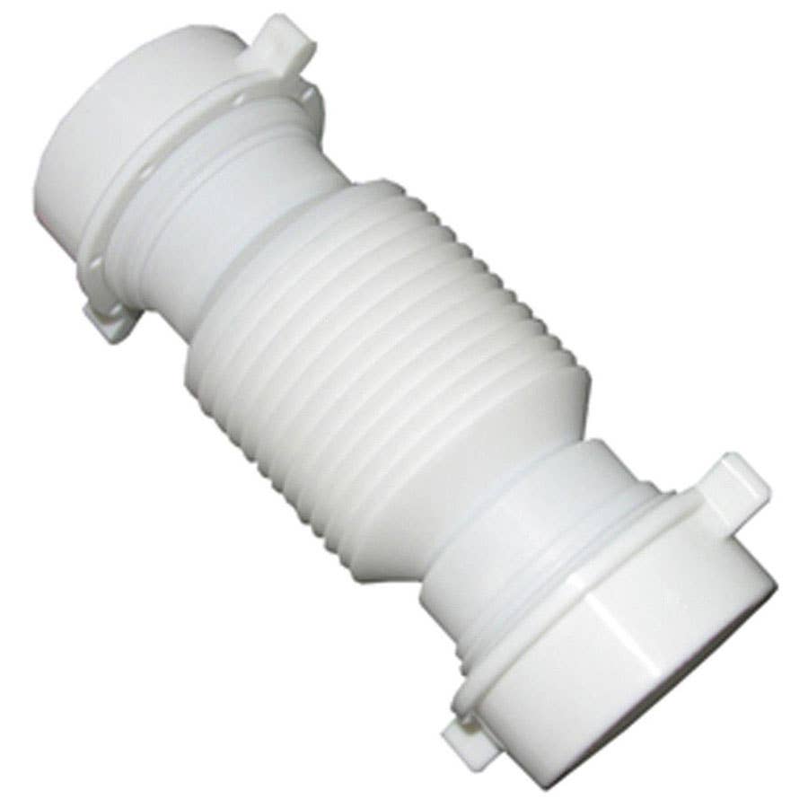 Lasco White Plastic Flexible and Extendable Slip Joint Coupling