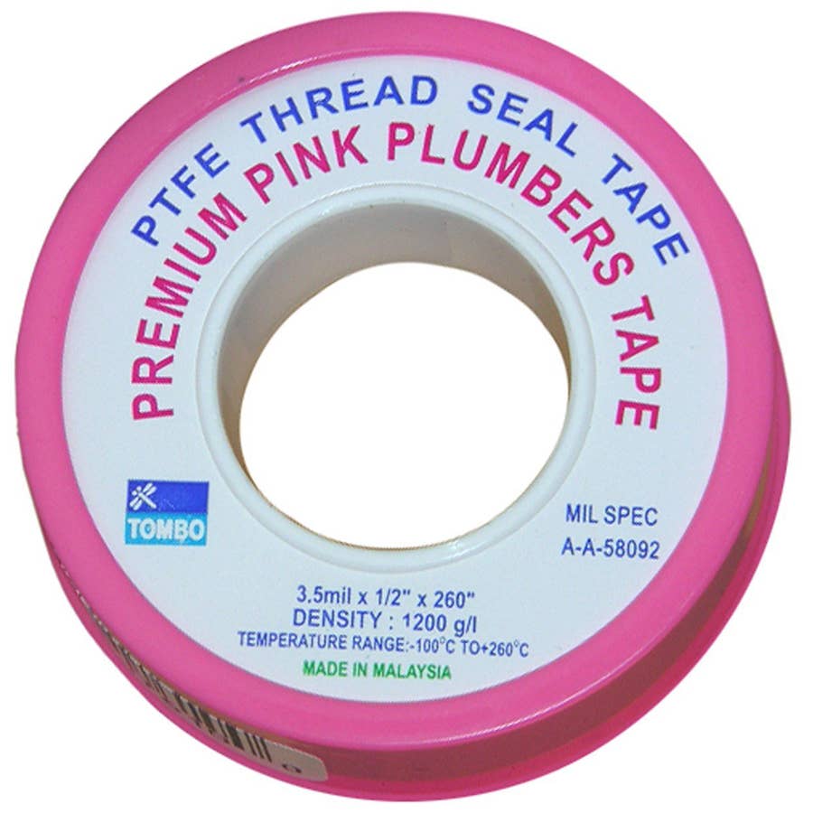 Lasco High Density Teflon Tape Pink 1/2"" x 260""