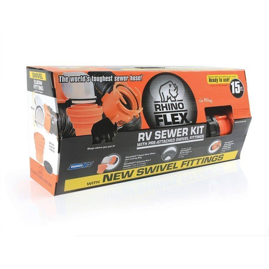 Camco RhinoFlex RV Sewer Hose Kit 15'