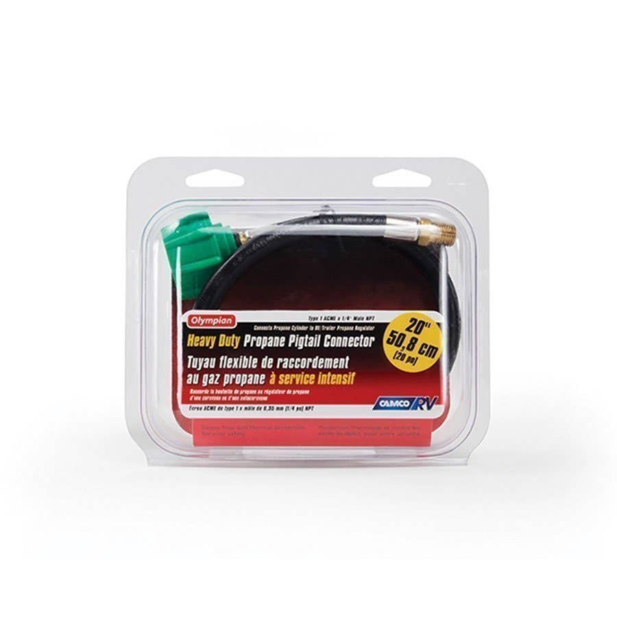 Camco ACME x 1/4"" Pigtail Propane Hose Connector with Male NPT 20""