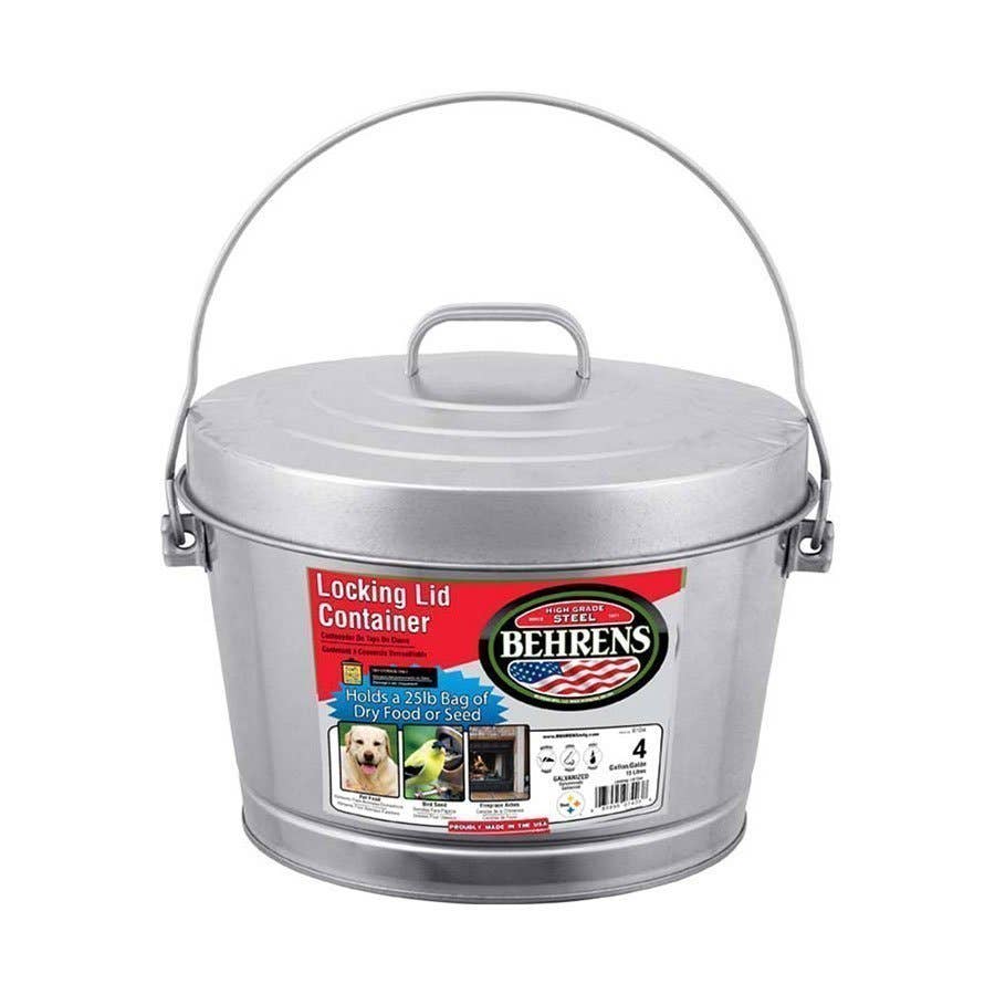 Behrens 4 Gallon Galvanized Steel Locking Lid Can