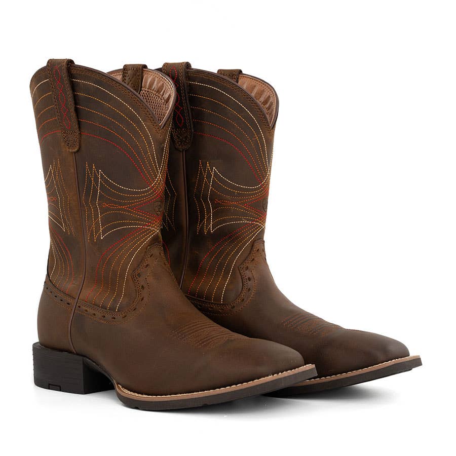 Ariat Men's Wide Square Toe Sport Boots Distressed Brown