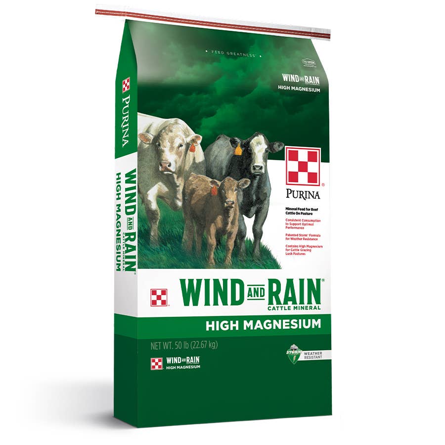 Purina Wind and Rain High Magnesium 4 Complete Mineral Cattle Feed 50 Lb.