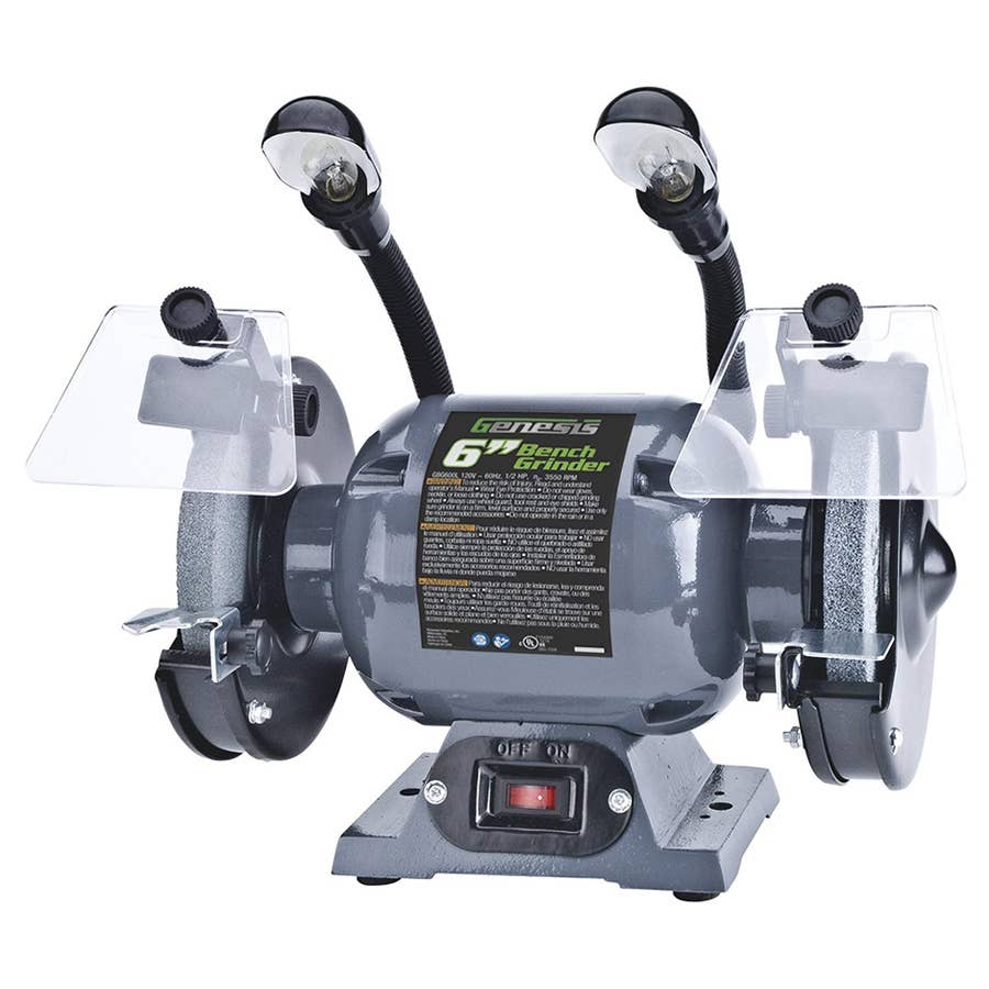 Genesis Bench Grinder with Lights 6""