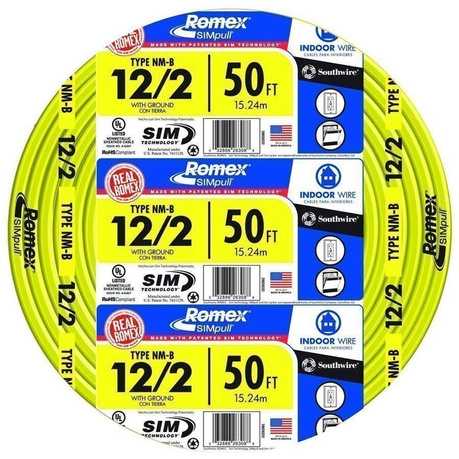 Southwire Romex SIMpull Nonmetallic Wires 12 ga 2 Conductor 50'