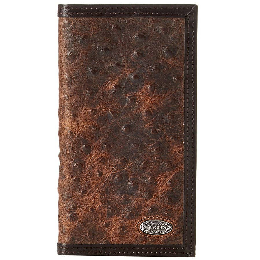 Smooth Ostrich Checkbook Cover in White