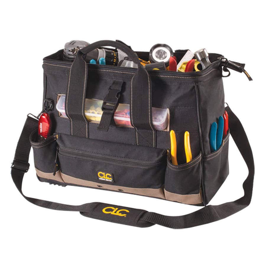 CLC Work Gear Tool Bag with TopSide Plastic Parts Tray 16"" 23 Pocket