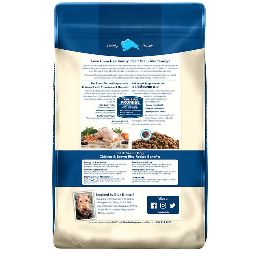 Blue Buffalo Life Protection Senior Dog Food Chicken Brown