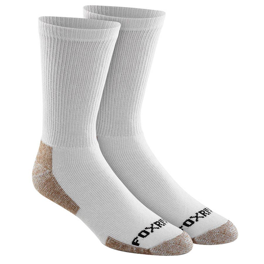 Fox River Men's Medium Weight Crew Socks White 3 pk