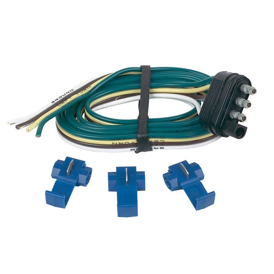 Hopkins Trailer Wiring Connectors 4 Wire Flat (48"") w/splices